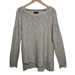 Banana Republic Sweater Long Sleeve Womens Large Beige Marled Hi-low Knit Linen
